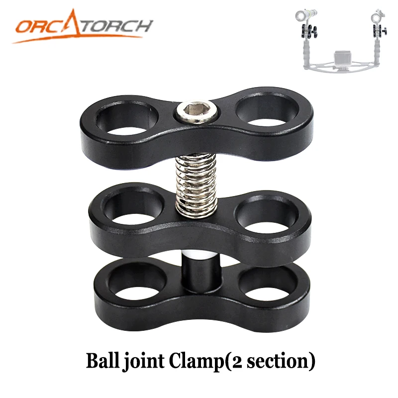 Двойной зажим Кронштейн 2 секции шаровой шарнир Зажим для подводного дайвинга