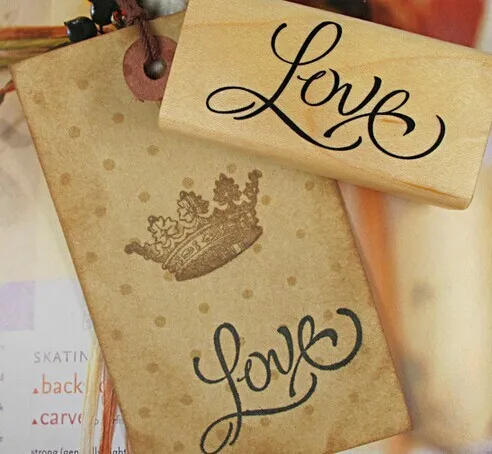 1 шт. Винтаж любовь деревянный штамп Ретро Стиль подарок DIY деревянная резиновая печать для ручной работы DIY с бесплатной доставкой штампы для скрапбукинга 6X3 см