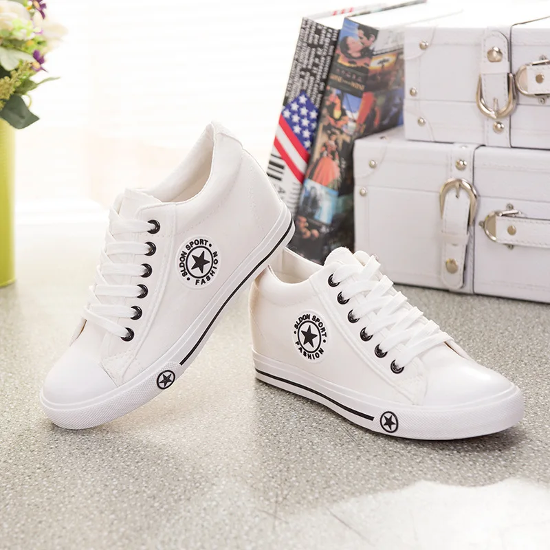 Taomengsi/Новинка; парусиновая обувь на плоской подошве; обувь для девочек; женская обувь для отдыха; Студенческая спортивная обувь - Цвет: Белый