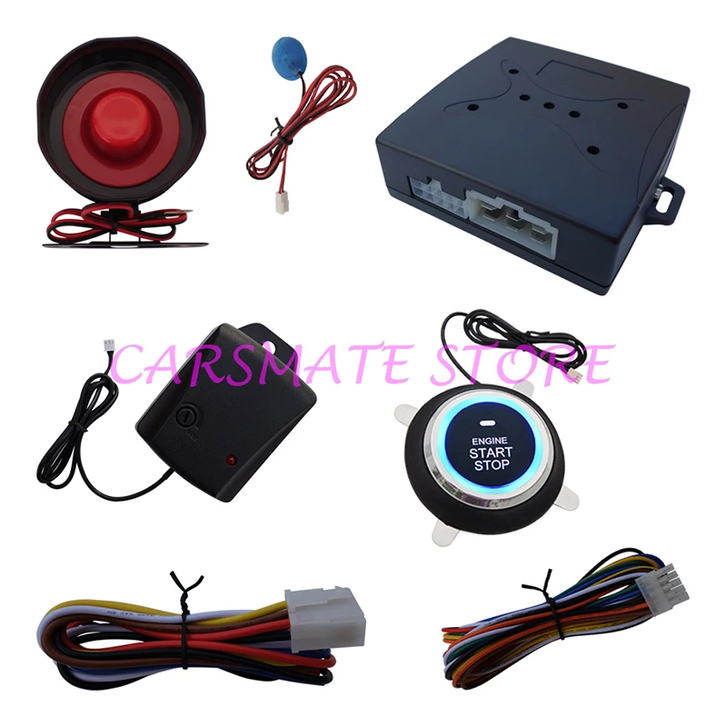 

Brand New Upgrade One Way Car Anti-theft Alarm System Engine Start Stop Button With Shock Sensor & LED Status Indicator