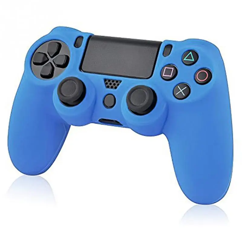Blue Мягкий силиконовый резиновый кожаный чехол для sony PS4 чехол контроллер ручка Крышка Dualshock4 PS4 джойстик колпачки - Цвет: Blue