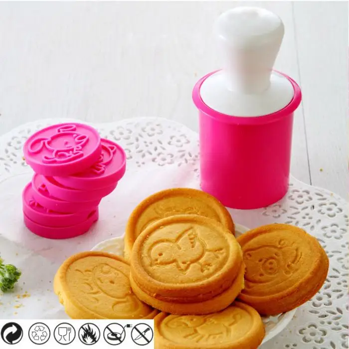 6pcs/set Christmas Tree Cookie Cutter Mold 3D Cartoon Stamps Pastry Biscuit Fondant Baking Tools DTT88