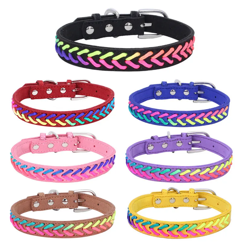 Fashion Cute collar for cats Colorful Rope knitting Dog Puppy Pet Collars Accessories pet Product Leash and Harnesses A15 (3)