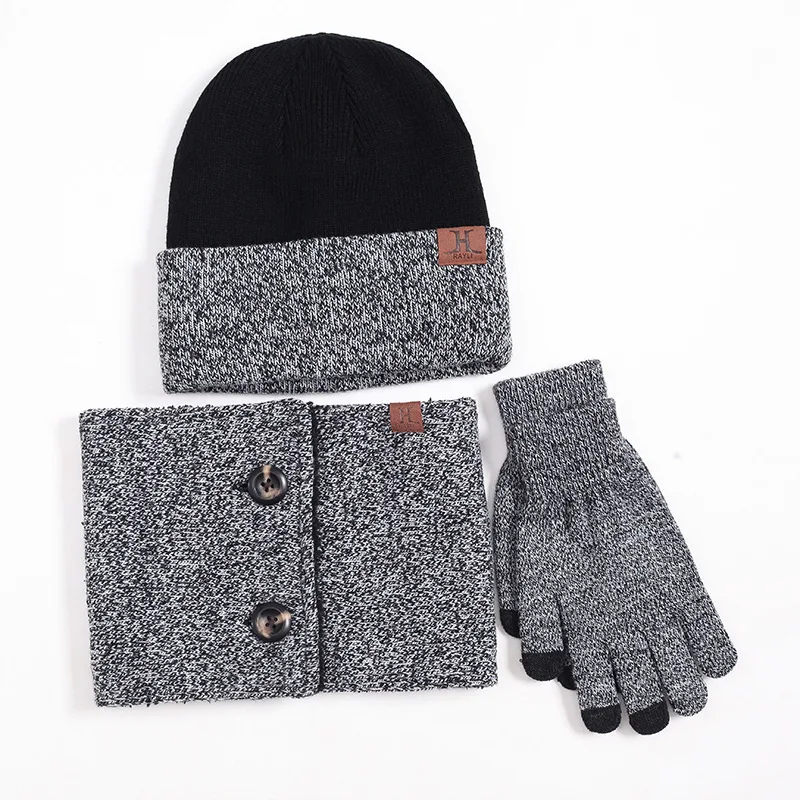 Sale 50 Hat Scarf Gloves Set for Women Men Warm Knitted Hat Scarf Set