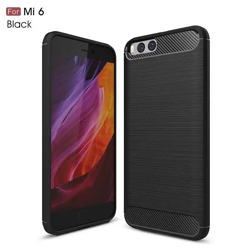 Mokoe mi модный Ударопрочный Мягкий силиконовый чехол 5,1" для Xiaomi mi 6 Чехол для Xiaomi mi 6 mi 6 Чехол для телефона - Цвет: Black