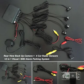 

2 in 1 Visual / BIBI Alarm Parking System - Car Rear View Camera + Car Reverse Parking Radar For BMW 3 E46 E90 E91