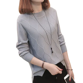 

Knitted And Pullovers women sweater 2018 New Autumn Winter Casual Turtleneck long sleeve Striped Loose sweater Jumper Pull Femme