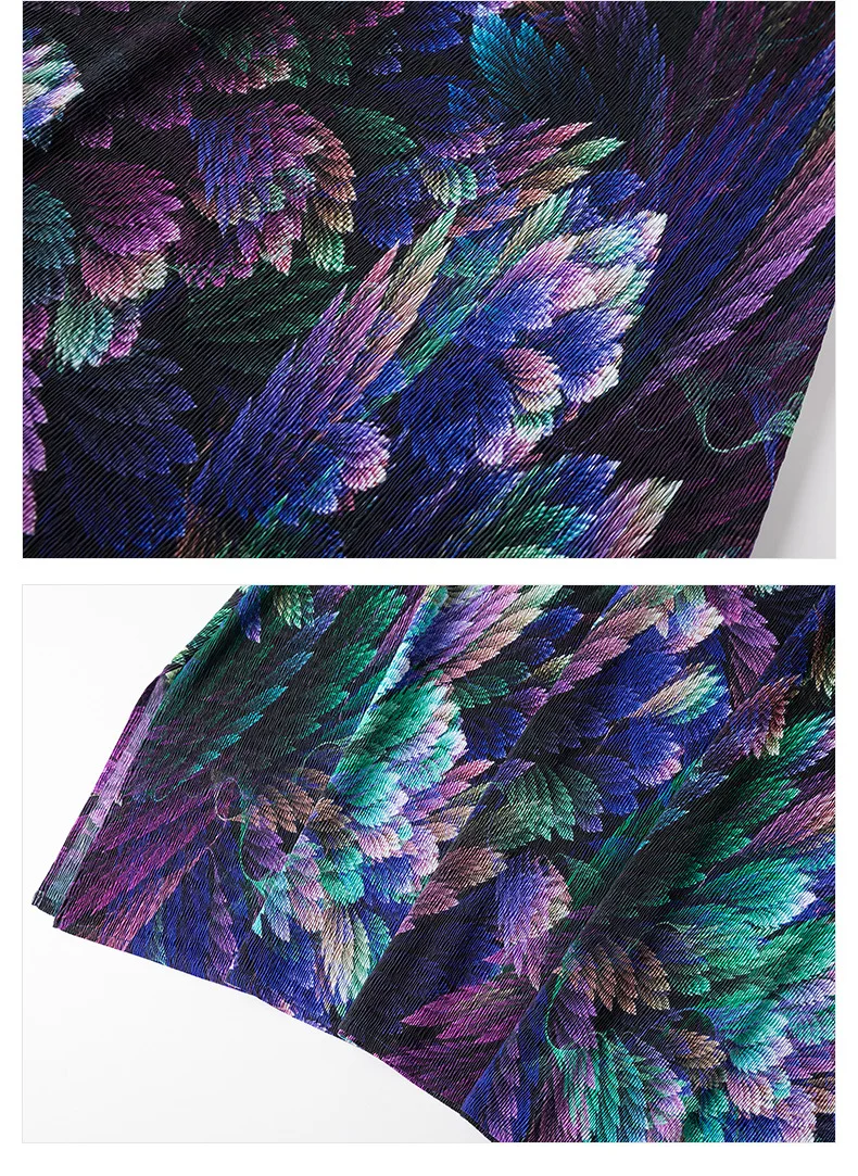 Miyake модное плиссированное платье с круглым вырезом и принтом три четверти