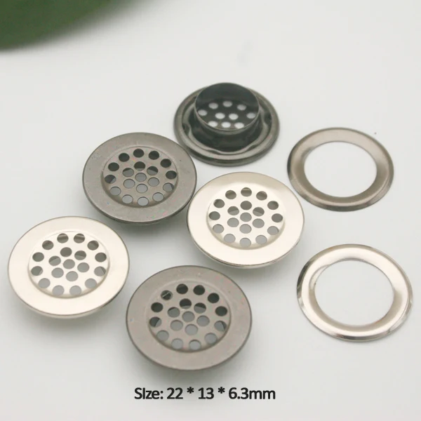 Free shipping 150sets 22mm mesh eyelet with washer metal grommets eyelets nickle/black for mattress and garment JY-021