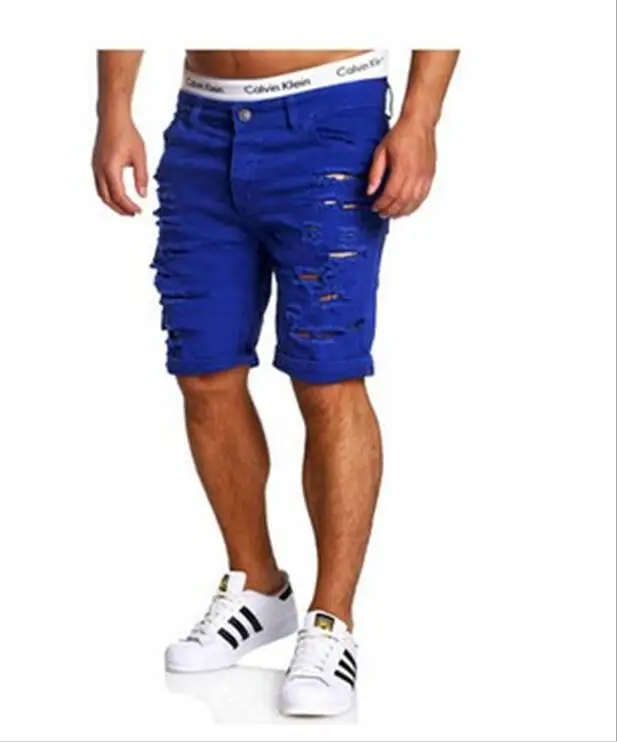 Summer Brand Cargo Shorts Men Casual Ripped Holes Clothing Denim Shorts Cotton Male Fashion Jogger Work Men's Shorts5
