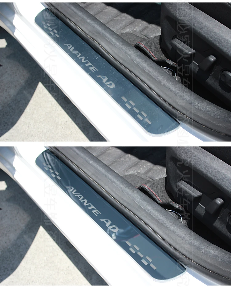 AKD 4PCS Acrylic Moving LED Welcome Pedal Car Scuff Plate Pedal Door Sill Pathway Light For Nissan Navara NP300