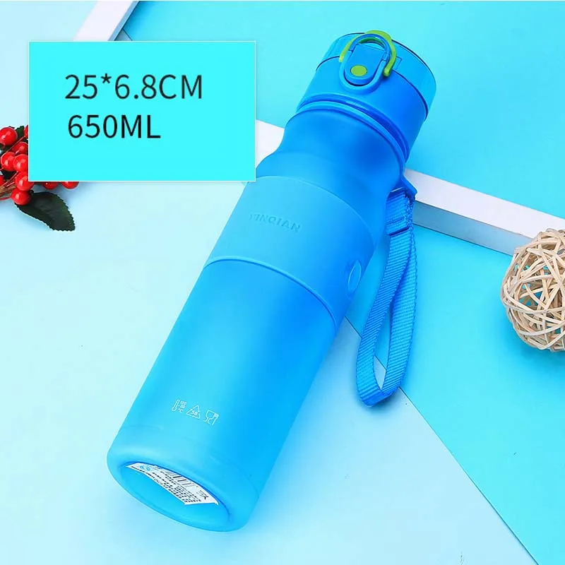 650ml L Blue Strap Бутылочки для кормления чашки для детей всех возрастов, бутылка для воды, молока мягкий рот с соской, для младенцев, детская бутылочка для кормления для тренировок - Цвет: 650ml L Blue Strap