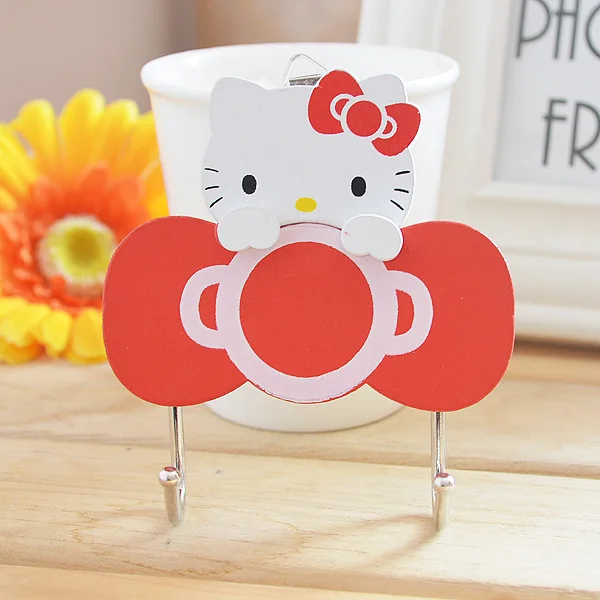Kawaii Kitty Cat деревянный крючок настенный шкаф вешалка для дома. Дверные Крючки для кухни и ванной Органайзер для сумок одежды - Цвет: as pic