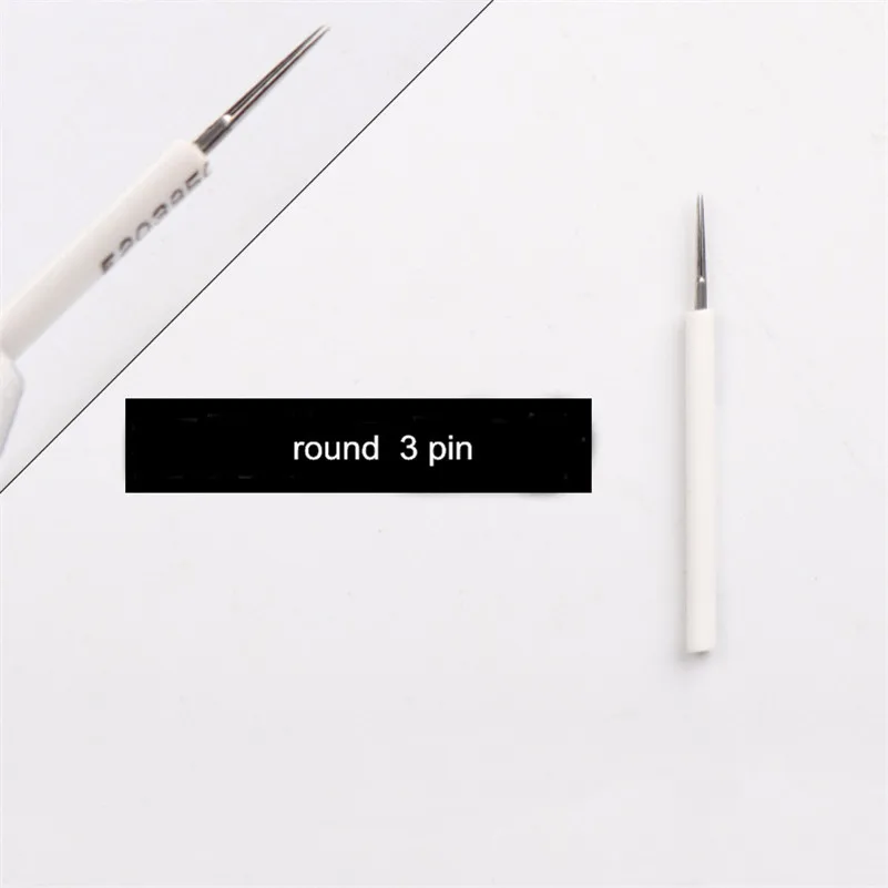 Татуировки татуаж руководство брови лезвия 10 шт./лот круглый 3Pin 5Pin бровей стерилизованные Microblading иглы