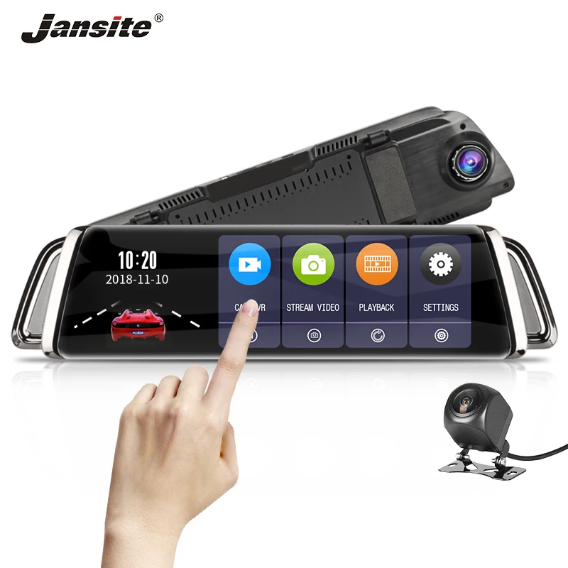 Jansite 10 Touch screen Car DVR FHD Front 1080P with Rear font b camera b font