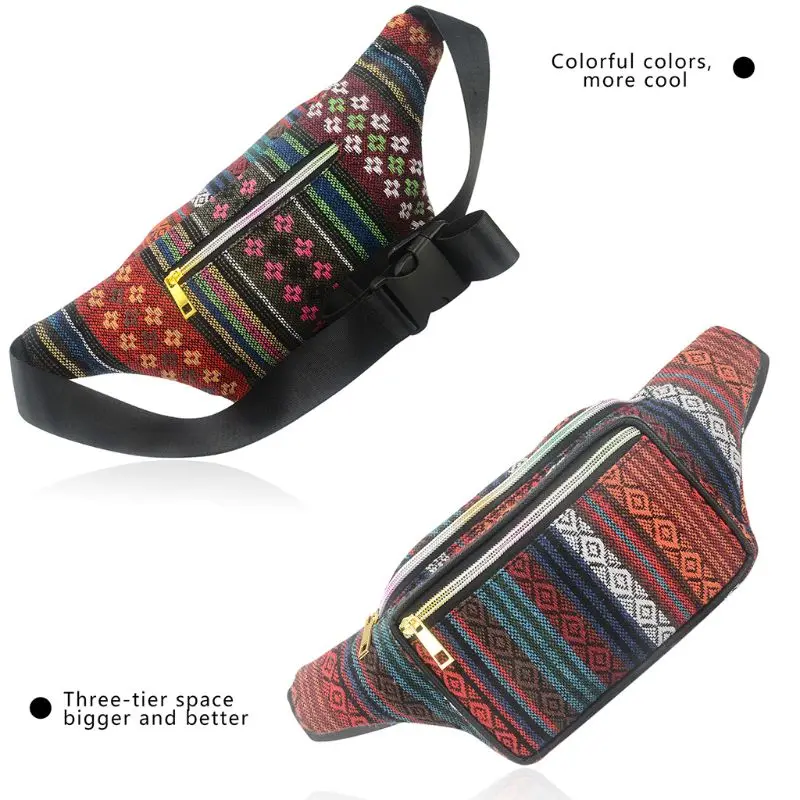 Новые модные для женщин Этническая поясная сумка Ретро Винтаж женские повседневное телефонные чехлы Бум сумки обувь для девочек путеш