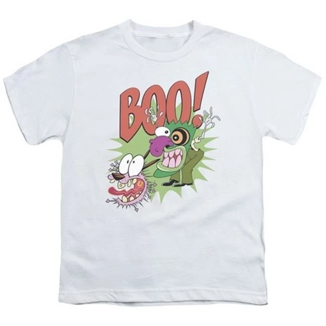 Trevco Courage The Cowardly Dog-Stupid Dog - Short Sleeve Youth 18-1 Tee - White & Extra Large