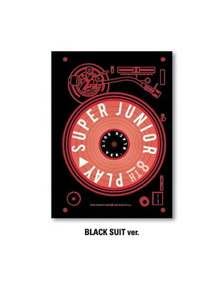 Подписанный S.J Super Junior autographed 8-й альбом PLAY CD+ Фотокнига+ подписанный плакат k-pop 112017 - Цвет: Black Suit Version