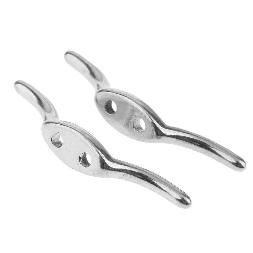 

2Pcs 67mm Rope Cleats 316 Stainless Steel Boat Dock Deck Marine Line Flag Anchor Superior corrosion and rust resistance