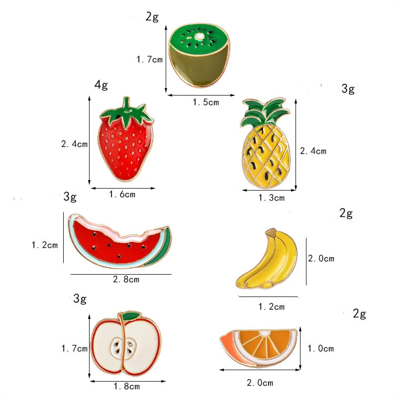Rinhoo арбуз, киви, клубника, апельсин, банан, яблоко, сосна, яблоко, мультфильм, фрукты, модные броши для женщин и детей, брошь