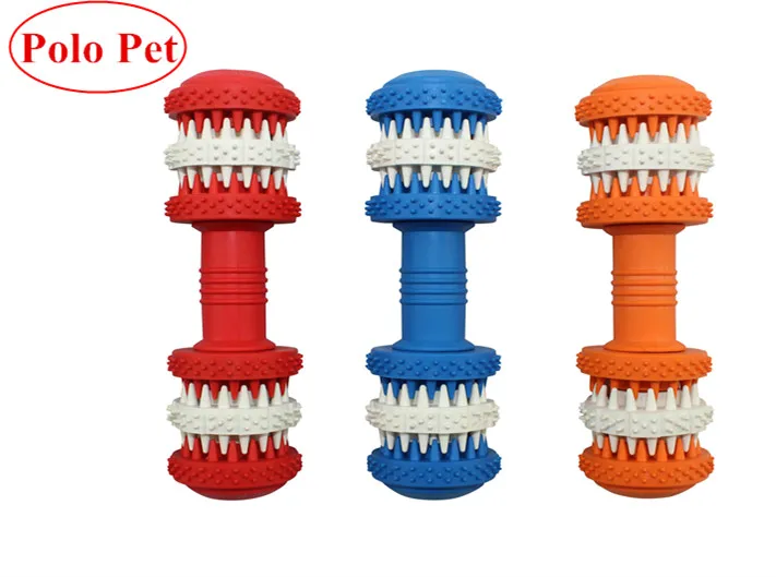

Teeth Cleaning Toy Bite Resistant Non-Toxic Soft Rubber Dog Chew Toys Funny Rotary Rubber Dumbbell Indestructible Doy Toy