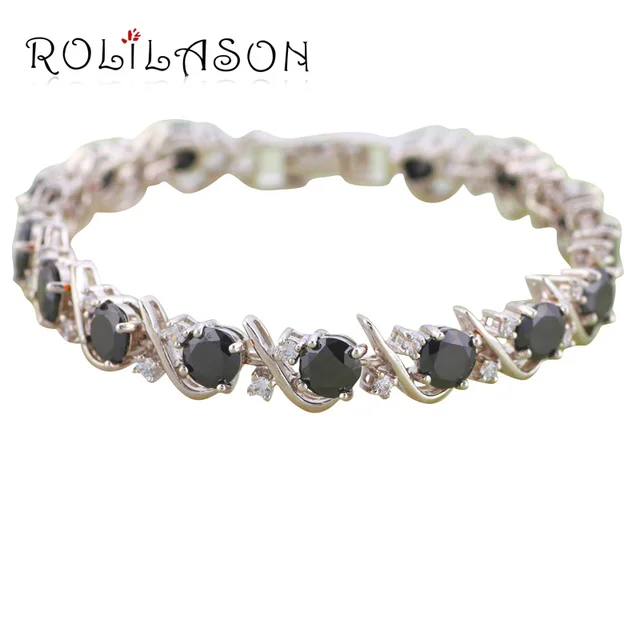 Black Onyx Aaa Zrcon Crystal Silver Bracelets For Women Health Black Onyx Aaa Zrcon Crystal Silver Bracelets For Women Health Nickel Lead Free Fashion