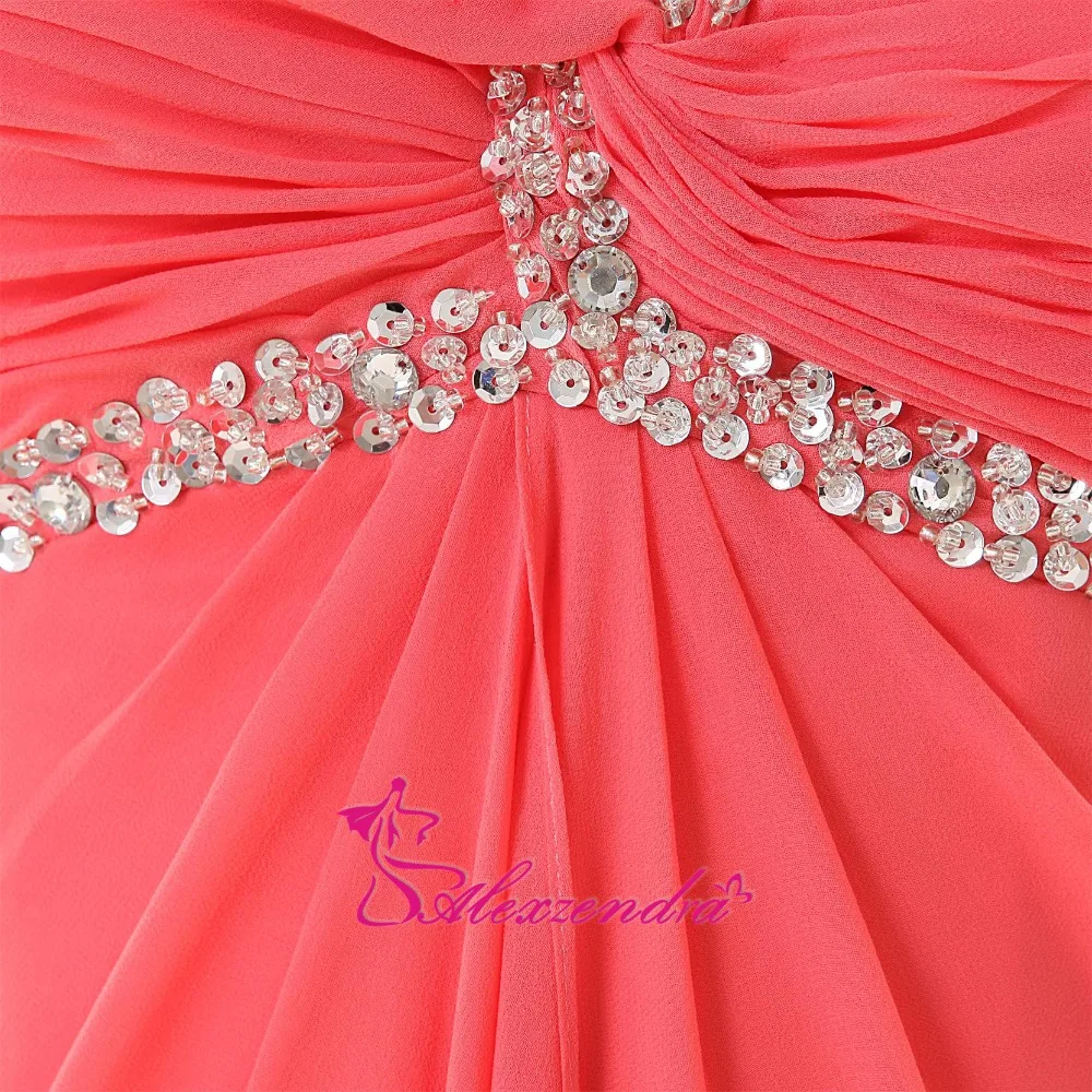 Alexzдра Персиковое длинное платье для подружки невесты с тонкими бретельками