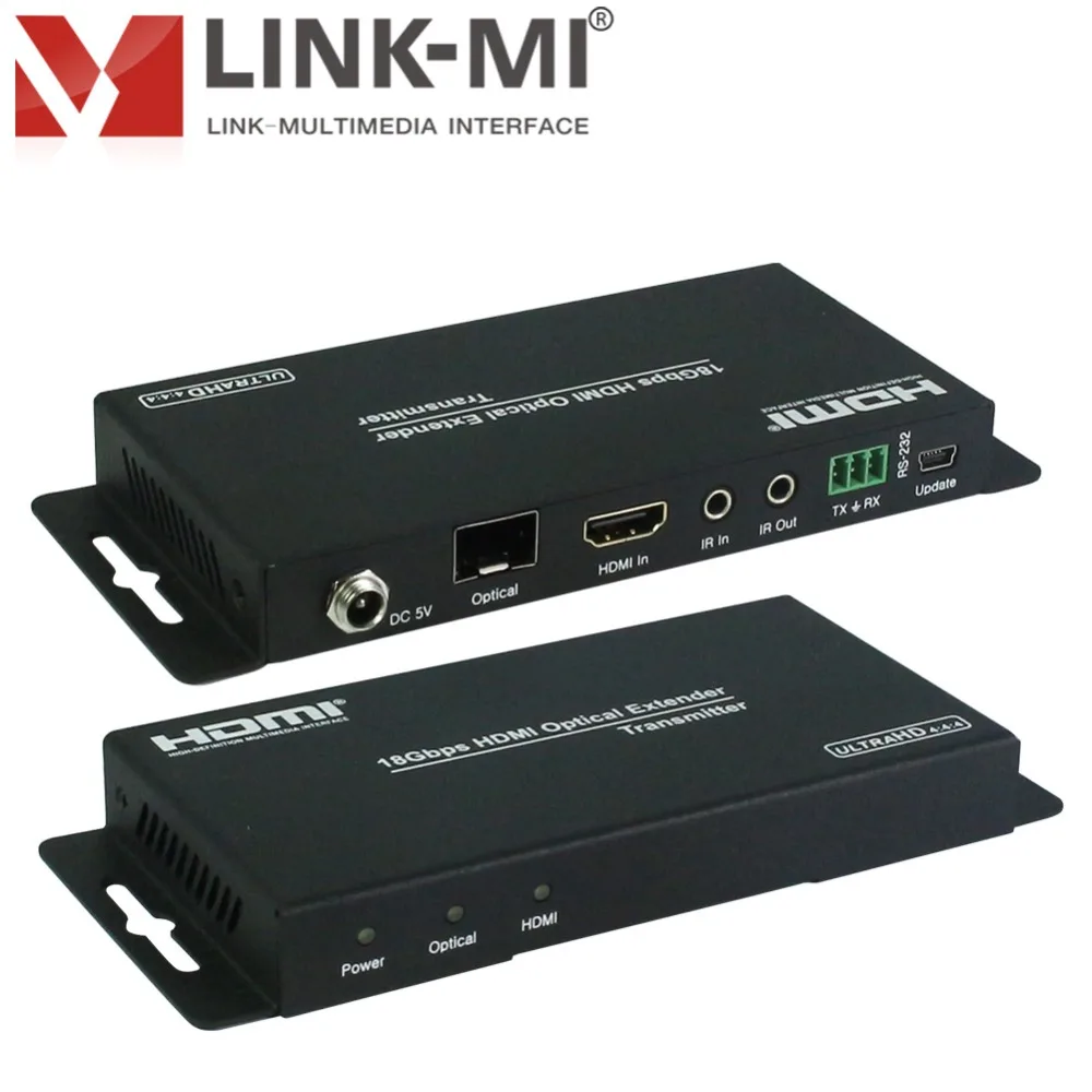 LINK-MI LM-OF02 HDMI через оптоволоконный удлинитель HDMI 2.0b(18 Гбит/с), HDCP 2,2 и DVI совместимый