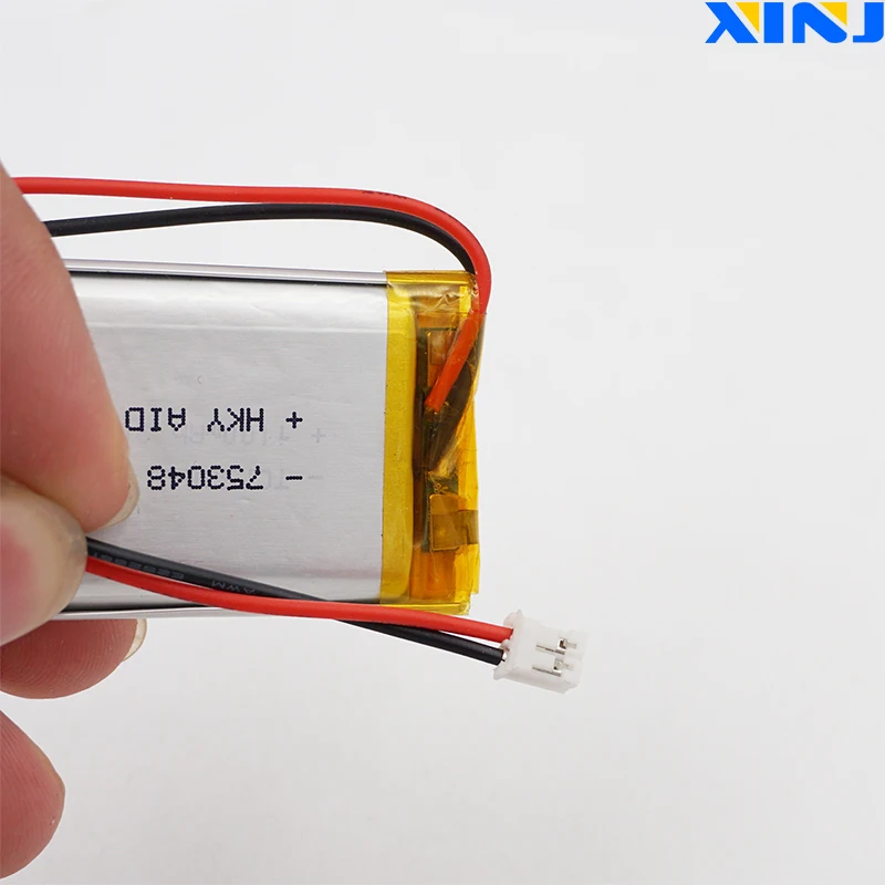 XINJ 3,7 V 1100 mAh литий-полимерная аккумуляторная батарея Li-Po 753048 2pin JST 2,0 мм для gps-игры электронная книга КПК автомобиля для фотоаппарата, планшета, ПК