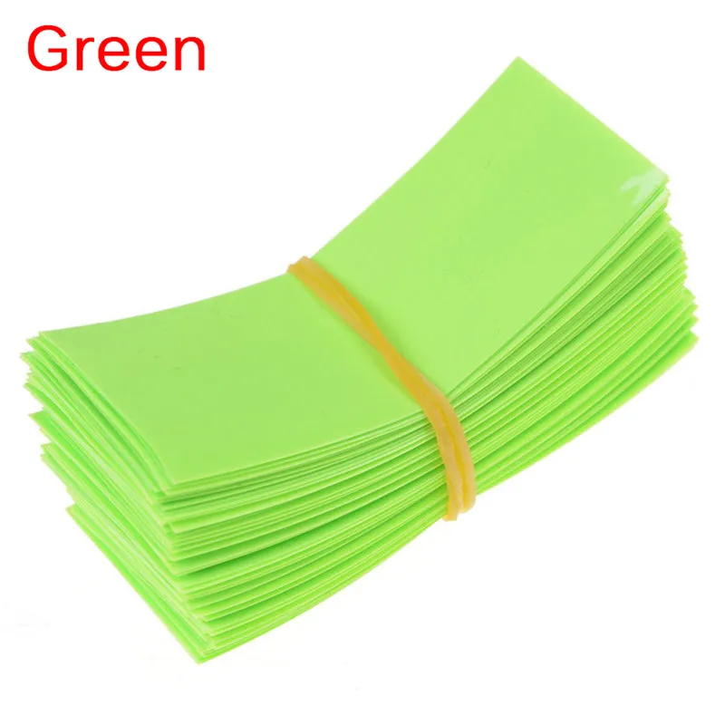 green 100 шт литий-ионная 18650 оболочка для батареек ПВХ термоусадочная трубка Precut батарея пленка лента крышка батареи 8 цветов выбор Размер 72*18,5 мм - Цвет: green