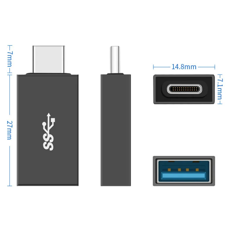 Адаптер USB C на USB 3,0(мама), адаптер type-C со скоростью передачи данных до 10 Гбит/с, адаптер OTG для samsung Note 8, S8