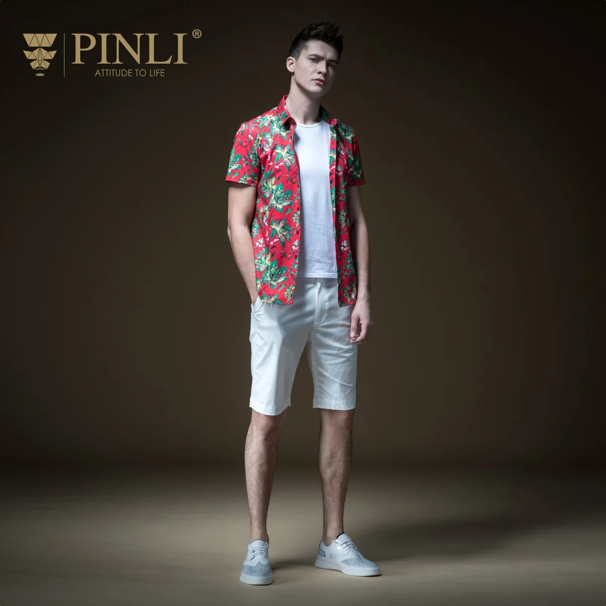 Camisa Social Blusas продукт сделал летний Печатный пляжный досуг мужская развивающая мораль короткий рукав рубашка B192513525