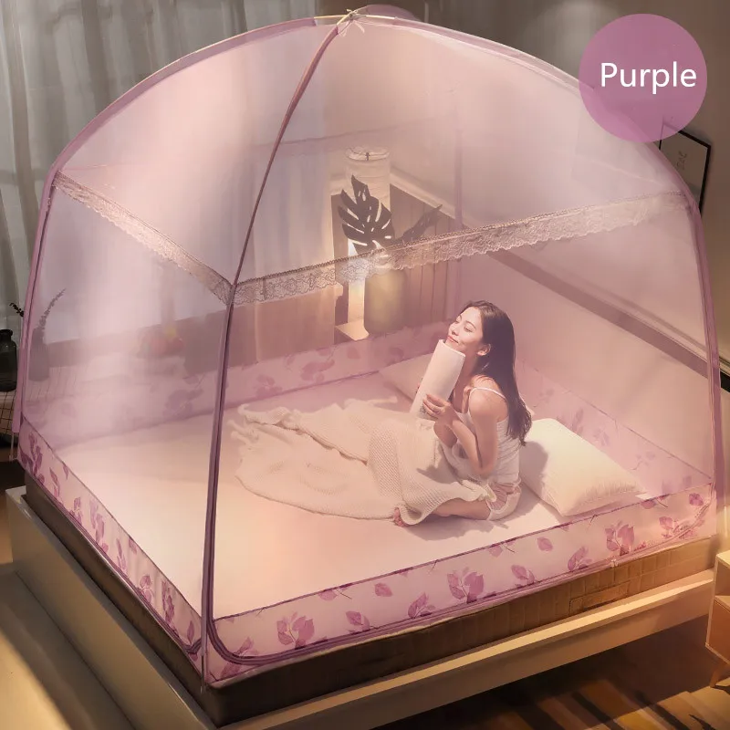 Purple Lace Романтический лист шаблон москитная сетка отпугиватель насекомых навес универсальная кровать сетчатая палатка портативный бытовой балдахин для детей сетка - Цвет: Purple Lace