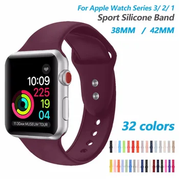 

Silicone Sport Band for Apple Watch series 5 4 3 2 1 Replacement Sport Bracelet Wrist Strap for iWatch 44mm 40mm 38mm 42mm Loop