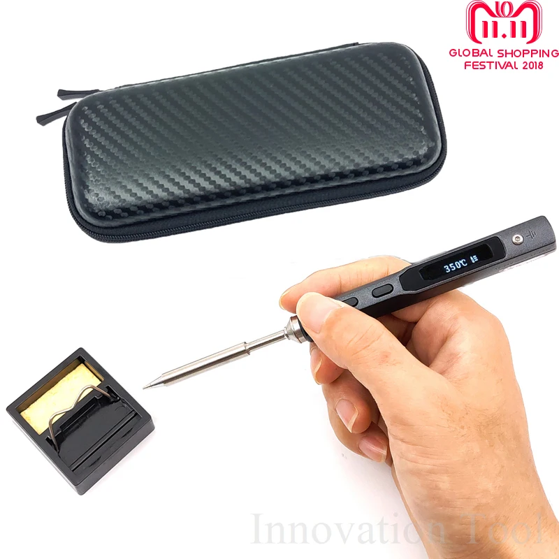 

65W TS100 Mini Electric Soldering Iron Station Adjustable Temperature Digital OLED Display with Soldering Iron Tip Portable Bag