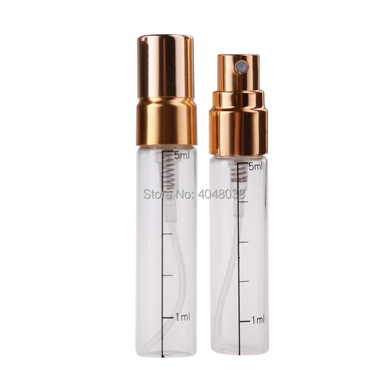 5 ML Glass Perfume Refillable Bottle Transparent Cosmetic Container Atomizer with Scale Shoppe Trial Bottle Perfume Spray Vials (5)