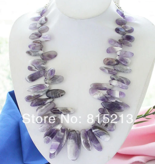 

ddh001198 50mm original strip purple Amethyst necklace