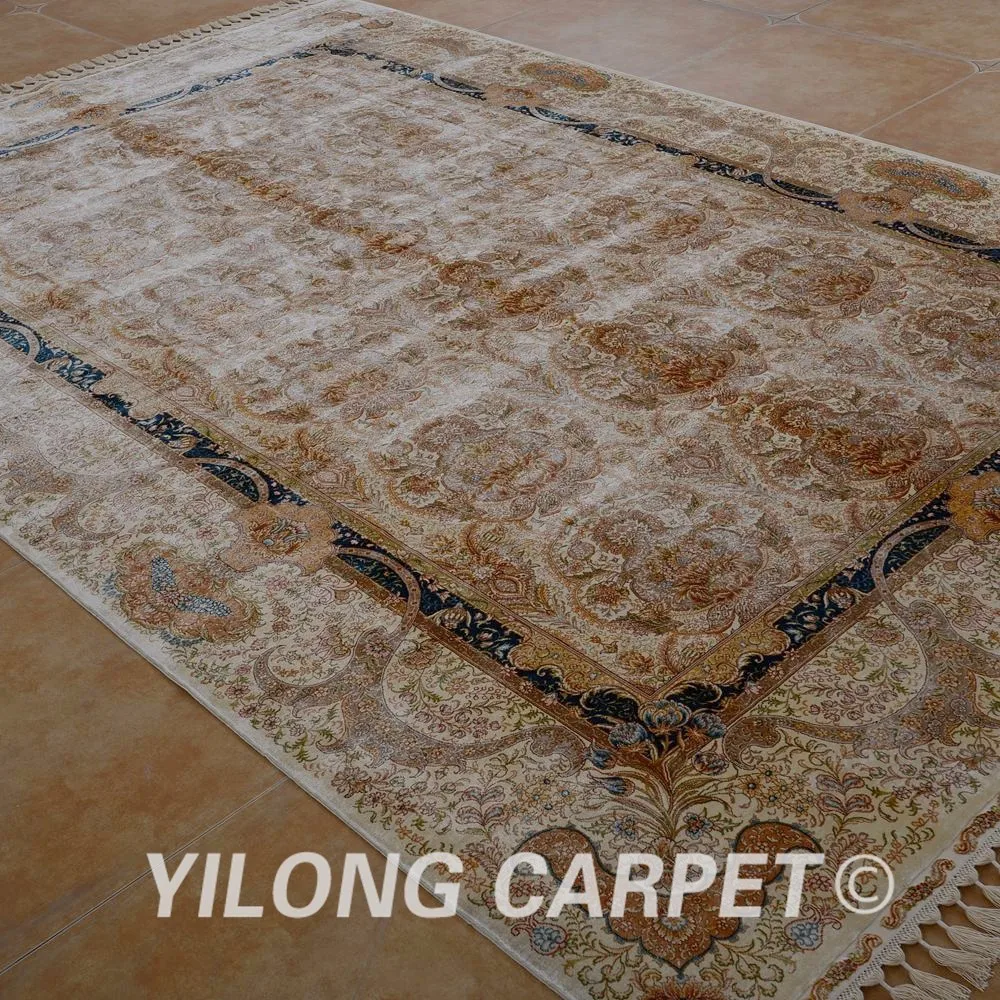 Yilong 6,56 'x9. 84 ручной работы, традиционные турецкий ковер шелк бежевый hereke шелковый ковер (1587)