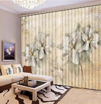 

Living room bedroom 3d curtains Cliff bridge window screens door balcony curtain Custom home decor curtains