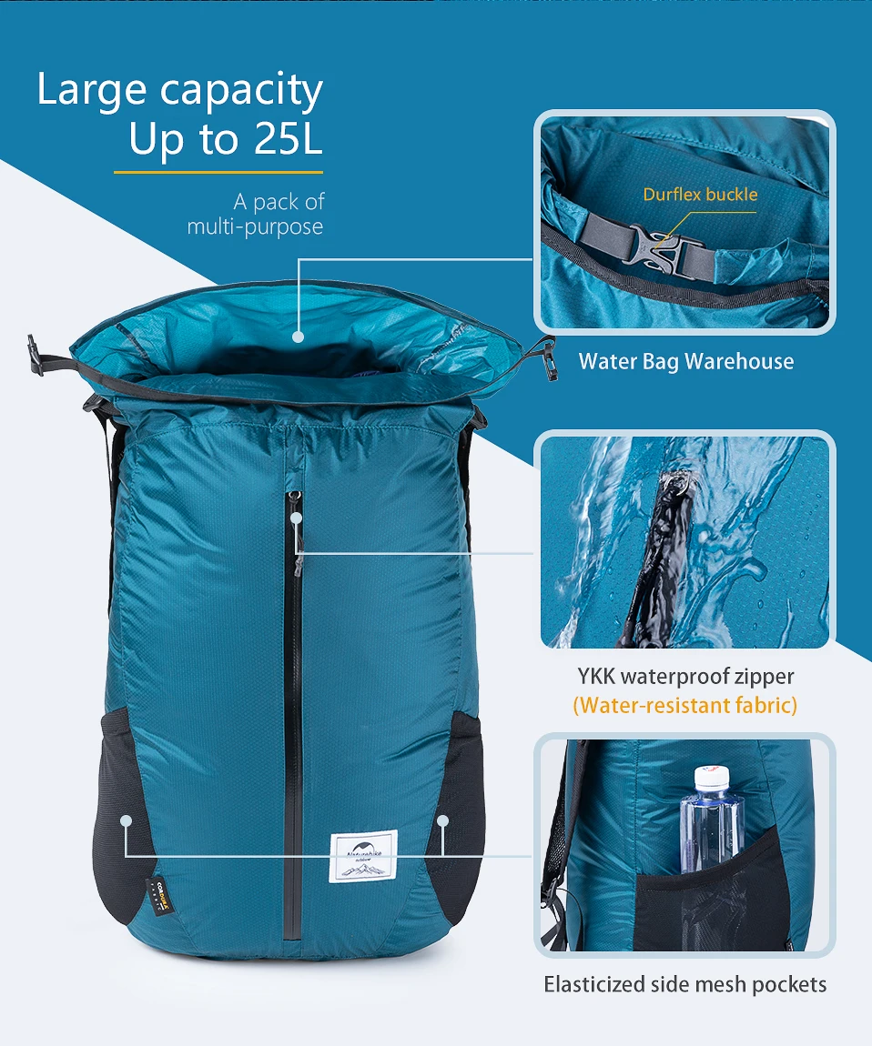 Naturehike Легкая спортивная сумка из ткани Cordura 30D нейлоновая сумка для бега 25L складная сумка модный рюкзак городская сумка