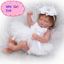 NPK 10 дюймов мягкая виниловая кукла Возрожденный девочка детские куклы полное тело силиконовые Reborn Детские Куклы Игрушки для девочки в подарок