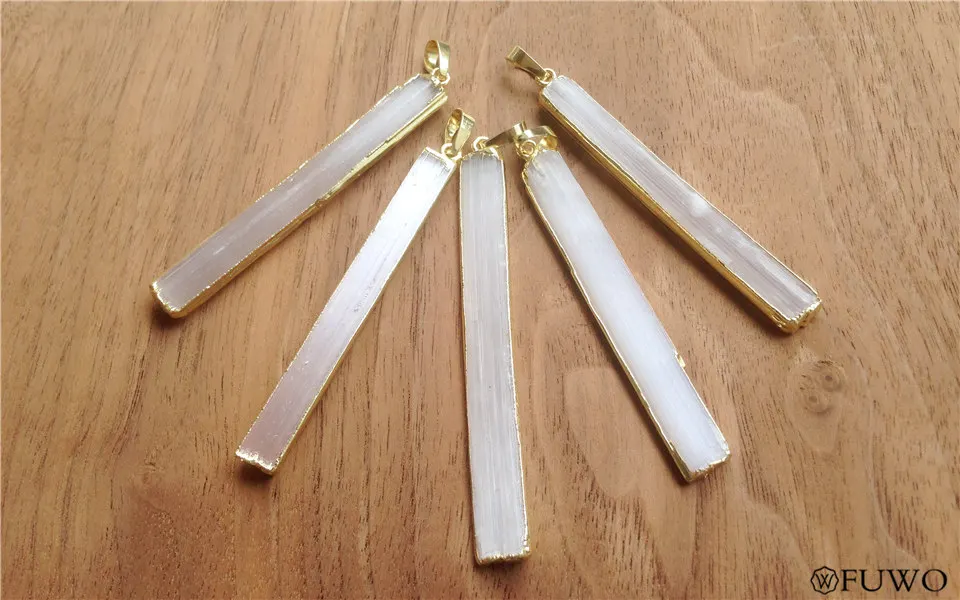 Selenite Bar Pendant 09