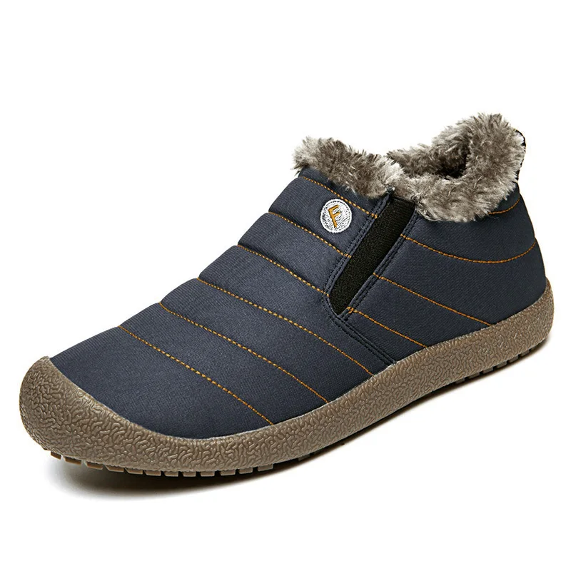 

LINGGE New Arrival Men Snow Boots Winter Style Men Shoes Non- Slip Waterproof Boots Keep Warm Men Shoes Home Shoe Big Size 36-48