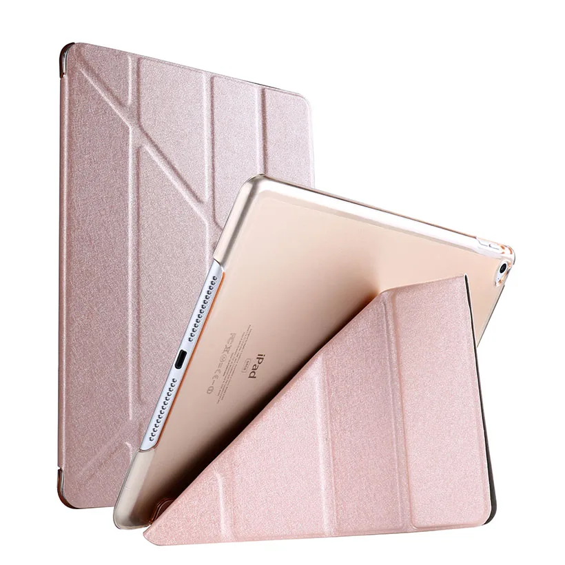 Смарт-чехол с подставкой для iPad Mini 4, жесткий чехол с откидной крышкой в три раза, кожаный чехол для Apple iPad Mini 4, чехол - Цвет: Rose Gold
