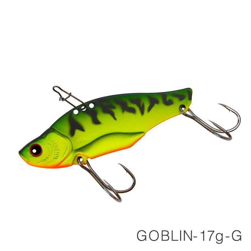 GOBLIN-17-G TSURINOYA для рыбалки приманки TEPAN VIB Гоблин 7g 11 14g 17g двойные крючки полная плавающая Слои вращающаяся приманка для метания на большие расстояния опускается на дно, блесна металлическая - Цвет: GOBLIN-17-G