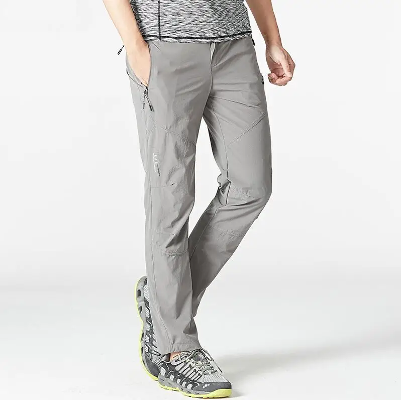 Hombres verano al aire libre senderismo transpirable hombres de secado rápido pantalones de elasticidad impermeable Trekking caza pantalón masculino L-5XL