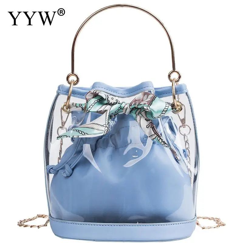 

Women Clear Bucket Bag Fashion Transparent Tote Handbags Bolso Mujer Crossbody Shoulder Bags Ladies Casual Messenger Day Clutch