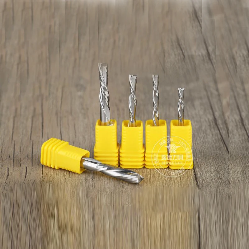 shank 3.175/4 /5 or 6mm left down cut 2 flutes spiral bits or end mills for MDF 25pcs for each size only for Sidney