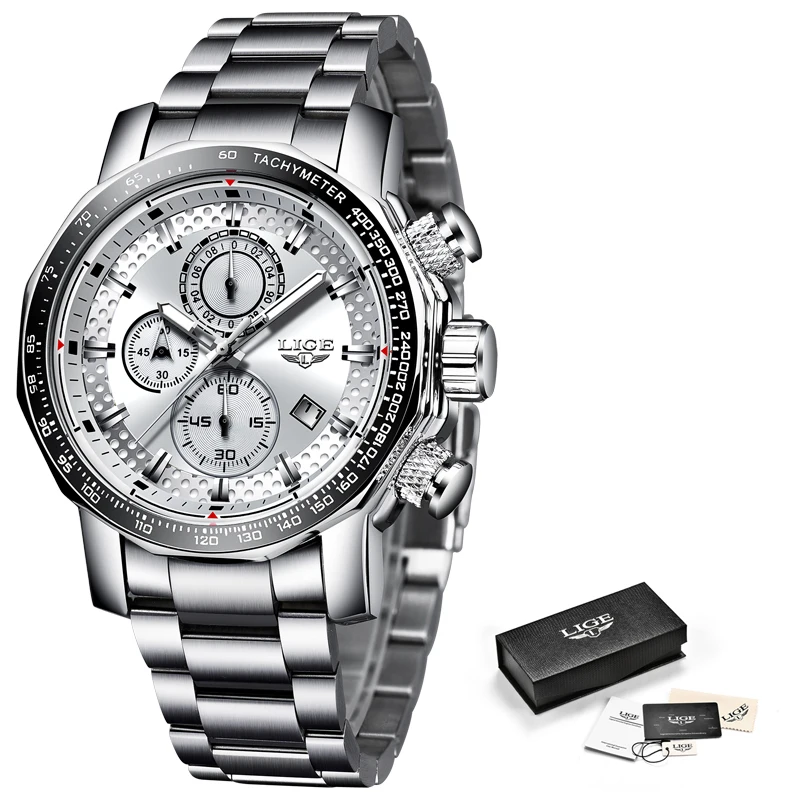 LIGE новые модные часы мужские роскошные бизнес Брендовые спортивные водонепроницаемые светящиеся часы кварцевые мужские часы Relogio Masculino