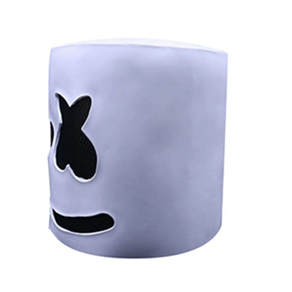 DJ Latex White Mask LED Luminous Trendy Design Halloween Party Night Club Latex White Mask Adult DJ Mask Cosplay Costume Helmet
